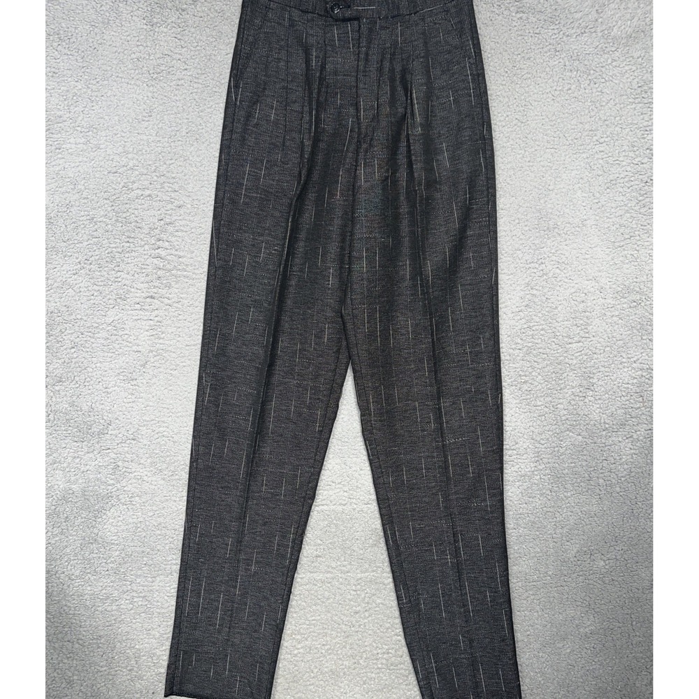 NOS Pronti Collection by Phita Pants Men Size 29 Black Striped Raw Hem Trousers